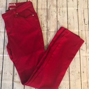 Blue Faith Red Skinny Jeans